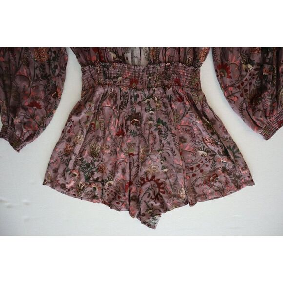 Free People OB580943 Women Sz S Purple Pretty & Free Off the Shoulder Romper - Picture 6 of 9